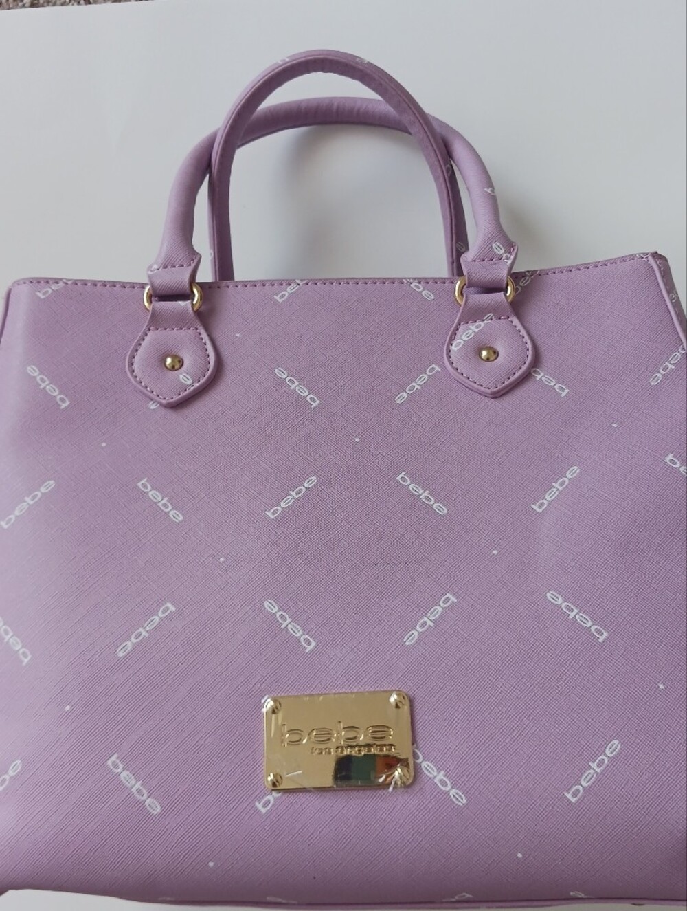 NWT bebe Jasmine Triple Entry Lilac Women's Large Satchel - Picture 10 of 11